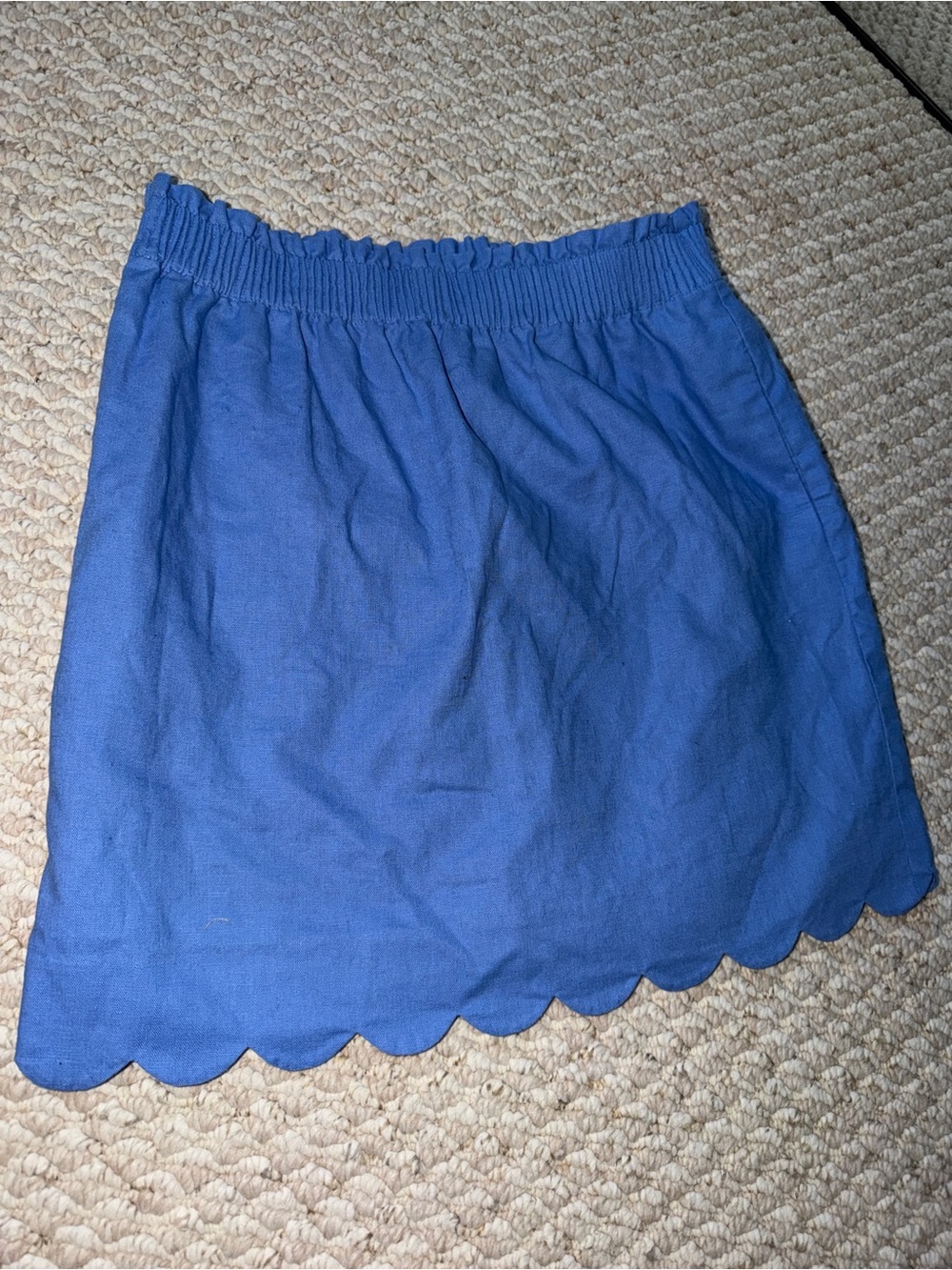 J. Crew Cornflower Blue Scalloped Hem Mini Skirt